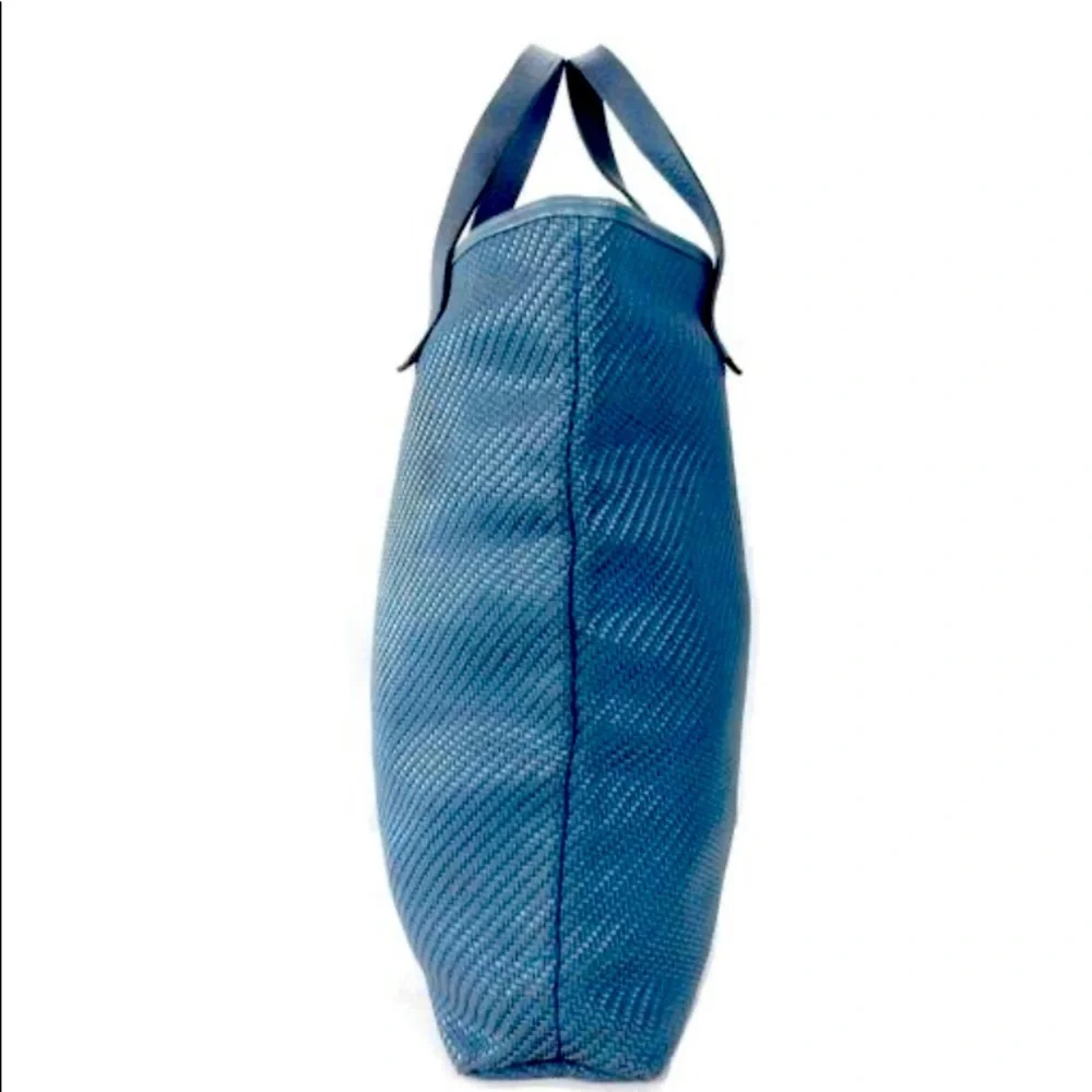 Hermes Leather canvas wooven tote - Picture 6 of 6